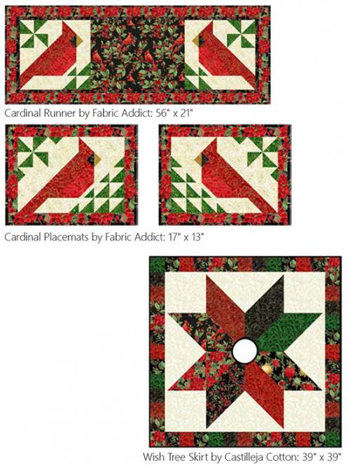 Cardinal Runner and Placemats & Wish Tree Skirt by 